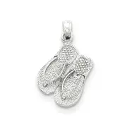 14k White Gold WG Flip Flops Pendant