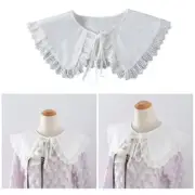 Traditional Lace Shawl Collar Decorative Lapel for Lady Elaborate Flower