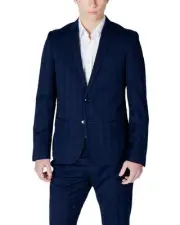 Antony Morato SlimFit Check Suit Navy Blue Men Suits & Blazers