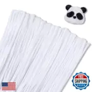 Giwrmu 100 Pieces Pipe Cleaners Chenille Stem, White Pipe Cleaners Craft, Fuz