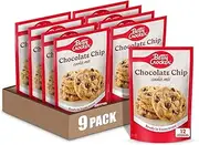 Betty Crocker Baking Mix, Chocolate Chip Cookie Mix, Snack Size, 7.5 Oz Pouch (Pack of 9)