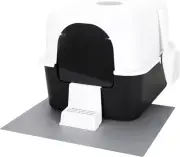 Cat Litter Box with Lid, Fully Enclosed Splash-Proof Litter Box,Top Entry Cat Li