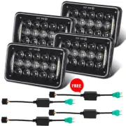 NEW DOT 4"X6" LED Headlights Hi/Lo w/DRL +Adapters For Landcruiser 61 80 Series
