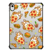 iPad 10.9-inch (10th gen) iPad Impact Case Cute Corgi Cheese Pizza with Hamburger Sandwich Boba Tea - Kawaii Dog Cartoon Puppy with Fast Food
