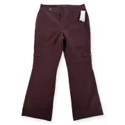 NWT Dockers Pants Womens 10 Favorite Fit Mid Rise Bootcut Cargo Burgundy