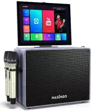 Karaoke Machine with Screen for Adults & Kids, 2X Microphones Singing PA System