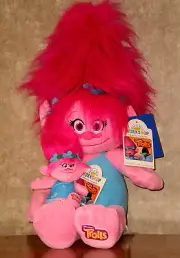 Build a Bear Poppy Troll Doll with Matching Mini Backpack Clip Plush Teddy Set