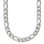 Stainless Steel Chisel Satin 7mm 18 Inch Figaro Chain