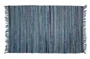 Sturbridge 24 x 72 In. Rag Runner in Grey Blue, 100% Cotton Hand Woven Throw Rug