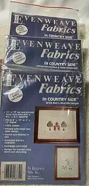 Regency Mills Evenweave Fabrics Country Side Printed Aida Lot of 3 Mixed