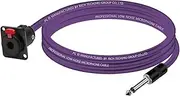 ROBAUN 1PC 6.35MM Stereo Female D-Type Panel Mount to 6.5MM Jack Colorful Cable 1/4" TRS Female to 1/4" TS Male Plug Adapter Cord(C1025BK-Purple,0.5m)