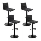 Artiss 4x Bar Stools Kitchen Dining Chairs Linen Fabric Stool Gas Lift Black