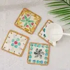 2PCS Colorful Rattan Shell Coaster Natural Dining Mat Tea Table