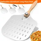 1/2Pcs Pizza Transfer Spatula Perforated Pizza Paddle with Rocker Cutter Unchp