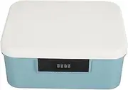 9L Capacity Lockable Storage Trunk Double Layer Password Storage Locking Box for Files Documents Organizer (Blue)