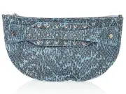 Alexander McQueen Snake Effect Light Blue Leather Clutch/Wallet - NIB