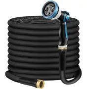 Non-Expandable Garden Hose 100feet Flexible Water Hose with 10 Function Hose ...