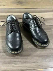 Dr Martens 3989 Black Leather Wingtip Brogue Oxford Shoes US M5 W4/ UK 3/ EUR 36