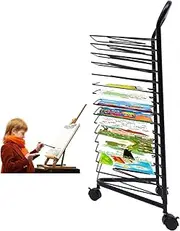 Art Drying Rack for Classroom,16 Shelves Mobile Cart for Painting Paper Craft Paint Artwork Wire Rack Storage