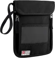 [SKYNETER] Travel Wallet RFID Passport Holder - Ultra Slim and Lightweight Passport Wallet, Anti Theft Neck Wallet, Credit Card Money Pouch, Concealed Travel Pouch for Women Men (Black)