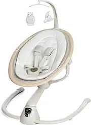 Maxi-Cosi Cassia Baby Swings for Infants: Smart Portable Baby Swing with Music, Lightweight & Foldable Baby Swing, 360 Rotation Infant Swing, Classic Oat