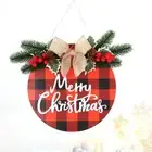 Indoor Outdoor Rustic Door Sign Artificial Wreath Garland Merry Christmas