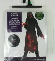 Hooded Horror Boys Costume Medium 8-10-Glow In The Dark Mask-Free Shipping