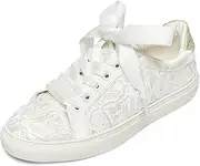 [JIAJIA] 8833 Wedding Shoes Bridal Sneakers Flats Bride Tennis Shoes Lace Sneakers
