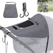 Adjustable Sun Protection for Pushchairs Buggies, Sun Protection Buggy Baby Waterproof with Viewing Window, Adjustable Universal Pram Awning, Universal Pram Awning