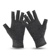 1 Pair Anti Arthritis Gloves Ease Pain Relief Compression Gloves Hand Support Outdoor Fitness Half Finger Gloves S SIZE