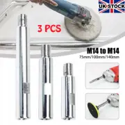 3PCS M14 Angle Grinder Extension Connecting Thread Adapter Rod 75 100 140mm Hot