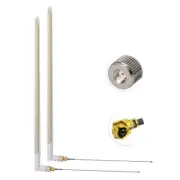 2-Pack 2.4GHz White RP-SMA WiFi Antenna + U.FL for WiFi Router Extender Booster