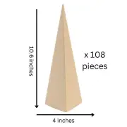Paper Mache Triangle Craft Cones Bulk Set-10x4 Inches Open Bottom (108 Pieces)