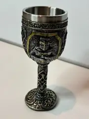 NEW Medieval Templar Crusader Knight Wine Goblets Chalice Resin Drinking Glass
