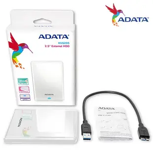 ADATA 威剛 HV620S 1TB / 2TB / 4TB 黑色/白色 USB3.0 2.5吋 輕巧防刮 行動硬碟