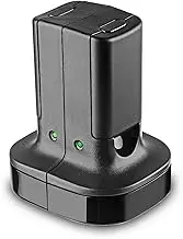 VSEER Compatible with Xbox 360 Wireless Controller 2 Pack Rechargeable Battery with Dual Charging Station Dock Stand Base (2pcs 1200mah High Capacity Controller Batteries and Docking Charger)