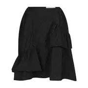 [Cecilie Bahnsen] Cecilie Bahnsen Vanilla Matelassé-effect Midi Skirt 8 UK BLACK