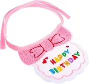 Pet Birthday Bib Dog Cat Dog Birthday Bib Puppy Pink Puppy Kitten for Indoor Cats Pet Accessories Kitten Supply Cotton Pink