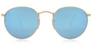 Ray-Ban RB3447 Round Flash Lenses Polarized 112/4L Men's Sunglasses Gold Size 50