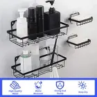 5 Pcs Shower Caddy Set Sturdy Metal Wall Mounted Shower Shelf No-Drilling faBHB