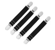 4PCS Elastic Garter Belts Duckbill Buckle Non-Slip Stocking Clip Socks Suspender