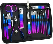 9/18Pcs/Set Nail Clippers Tool Steel Professional Nail Cutter Pedicure Dead Skin Scissors Multifunction Grooming Manicure Set,18PCS