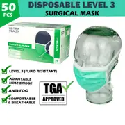 Ultra Health Surgical Face Masks Level 3 Anti-Fog TIEBACK TGA Approved - 50 Pack