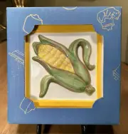 New In Box Treasure Craft 6" Ceramic Corn Trivet Tile Vintage Hand Painted