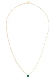 Yvonne Leon Collier Solitaire Emerald 18kt Gold Necklace - Green - One Size One Size