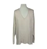Witchery Knit Top NWT Size M Peach Pink Long Sleeve V-Neck Relaxed Fit