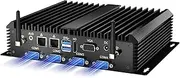 Industrial Mini PC, Desktop Fanless Computer Core i7-5500U 2.4-3.0GHz, Windows 10 Pro, 16G RAM, 256G SSD, Dual LAN, 6xCOM RS232, 4xUSB 3.0, HDMI/VGA Ports, Auto Power On, Full Metal Case