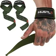 Hustle Lifting Straps Gym Wrist Wraps - 24" Strong Cotton Weightlifting Wrist Straps to Support Grip and Lift Heavier - Ultimate Workout Deadlift Straps for weight lifting