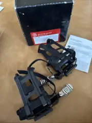 NIB Bontrager Bike Pedal Set Steel And Black Resin. 9/16 Boron axle