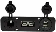 Flush Mount Anderson Plug Socket Double USB Charger Socket Panel for Boat Truck